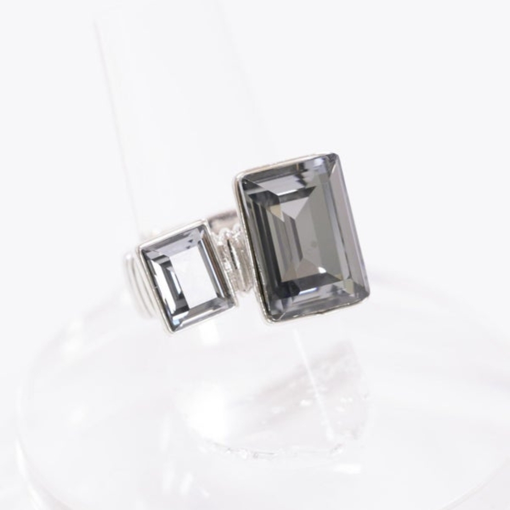 Silver Adjustable Ring In Shadow, NIP - Picture 2 of 7